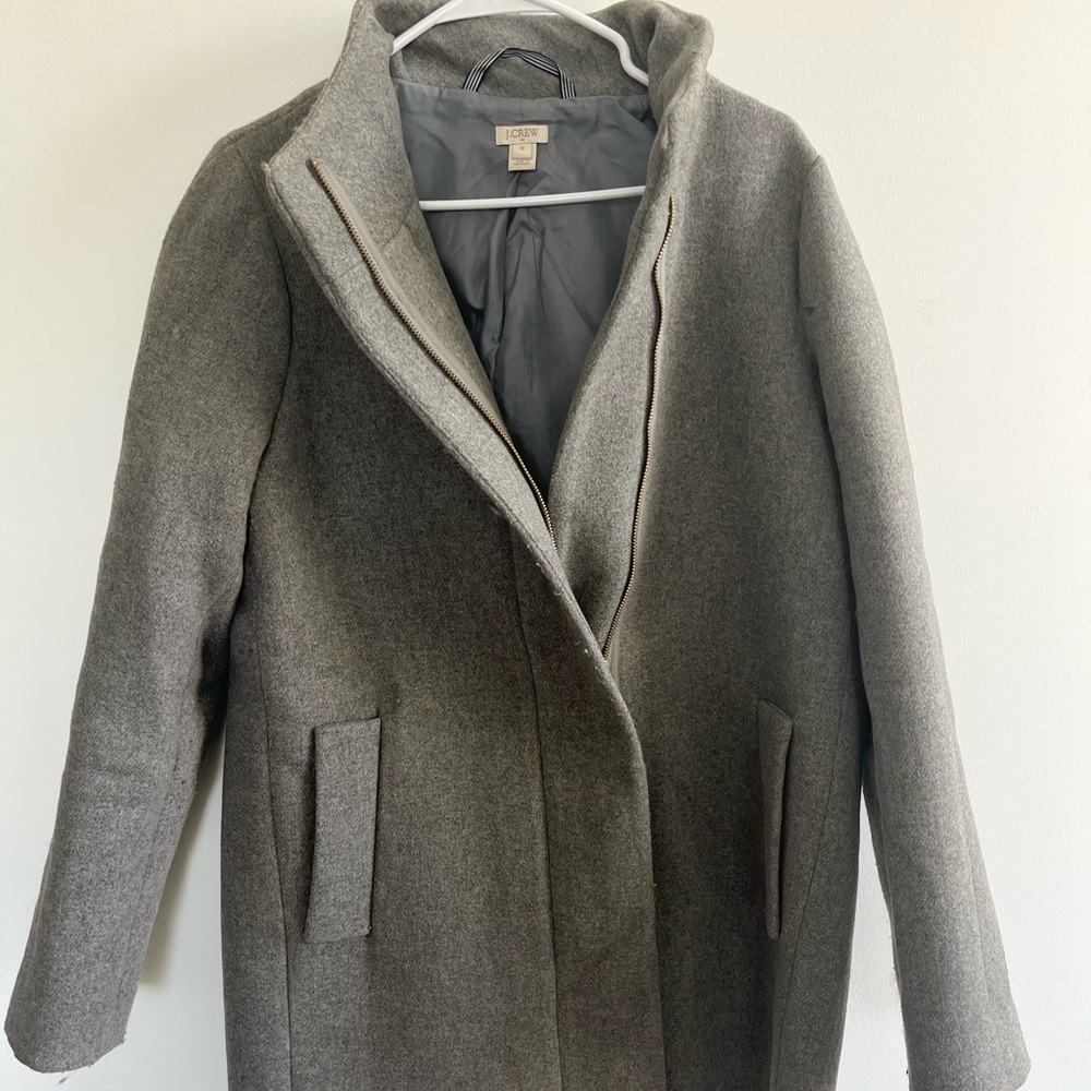 JCREW zip up mid-length peacoat